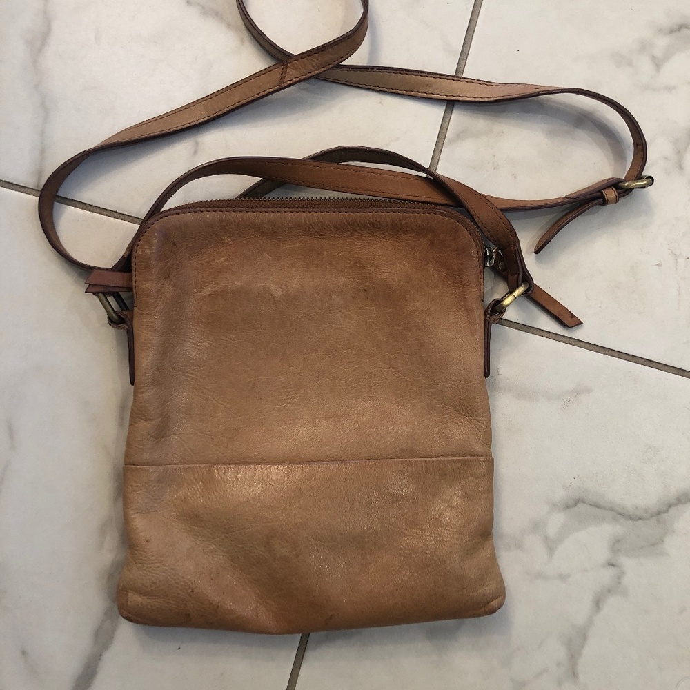 John Lewis Distressed Leather Cross Body Bag